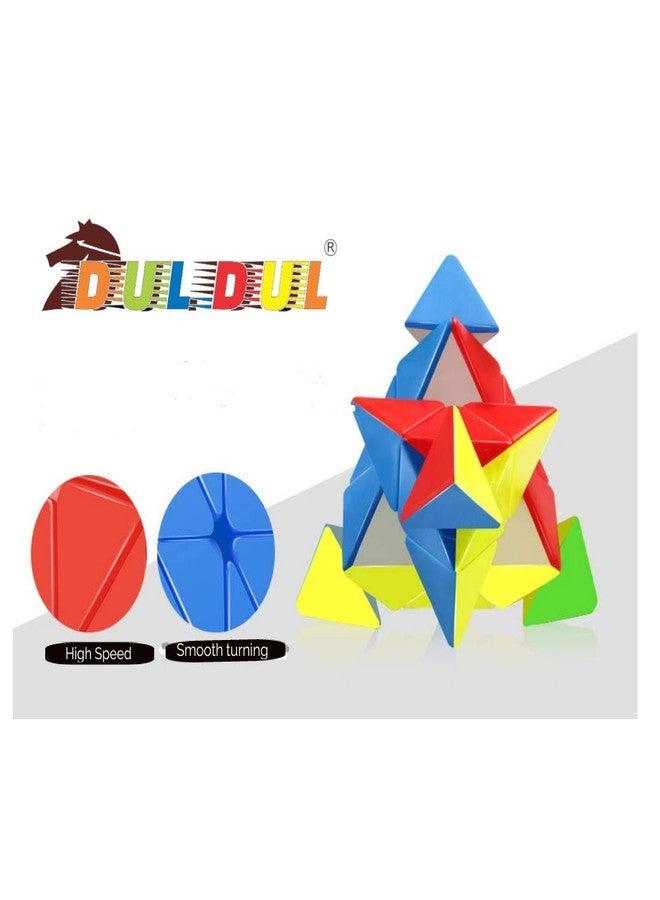 DUL DUL Combo of Triangle Pyramid Cube,Mastermorphix Pyramorphix Cube Stickerless Circular Mind Maze High Speed Magic Cube Puzzle Toy. - Image 4
